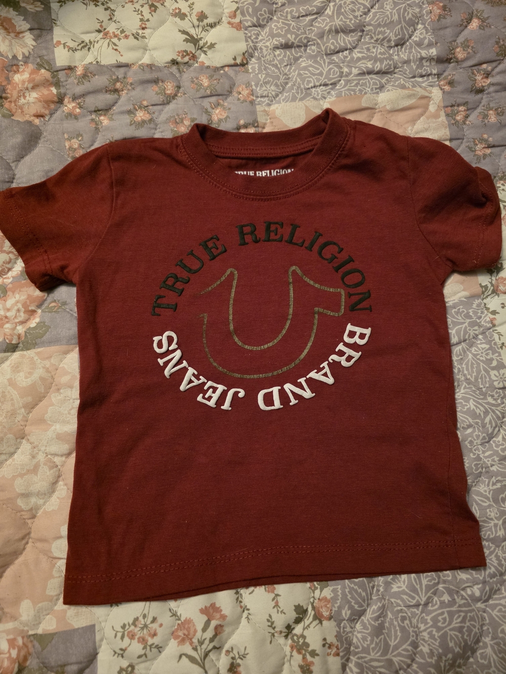 True Religion Kids Burgundy Logo Tee